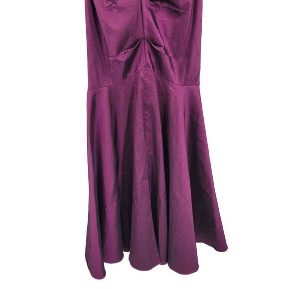 Vintage 80's Xscape Gown Strapless Gathered Mermaid Fishtail Goth Punk Purple XS - Picture 6 of 17